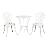 Floreale Bistro Set - Cast Aluminium - White