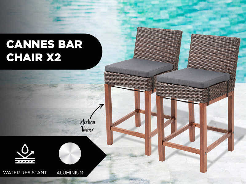 Cannes Outdoor Bar Chairs Aluminium frame