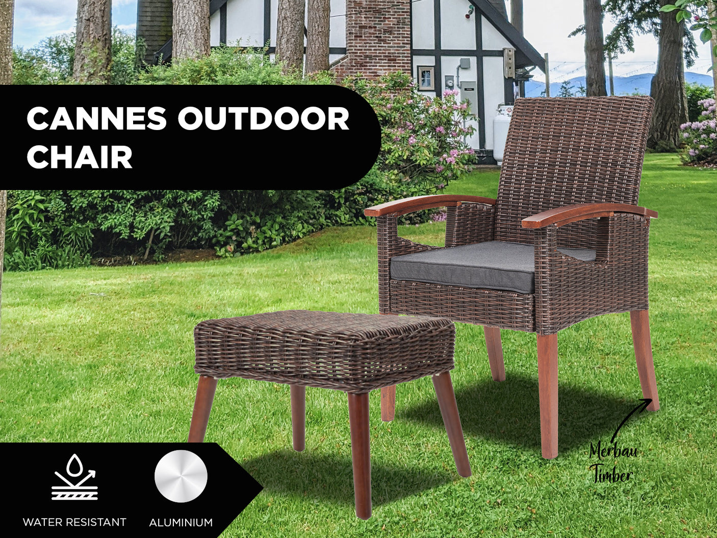 Cannes Outdoor Dining Chair Aluminium frame