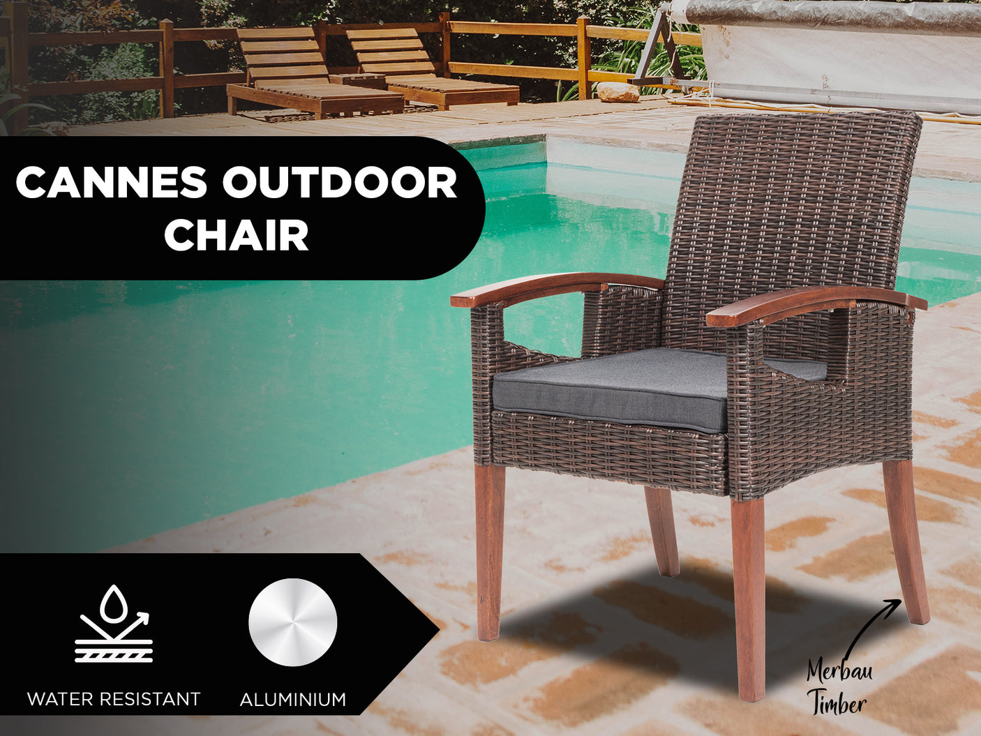 Cannes Outdoor Dining Chair Aluminium frame