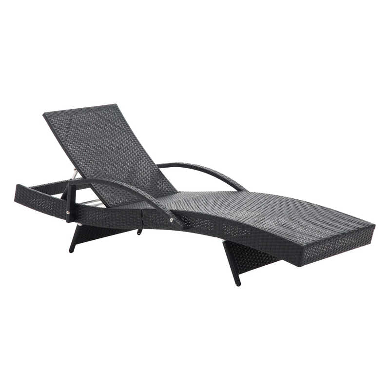 Outdoor Sun Lounger with Armrest