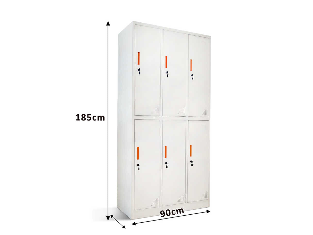 6-Door Locker - Creamy White