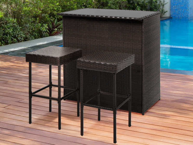 3pc BCP Outdoor Bar Set PE wicker
