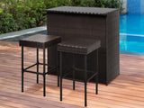 3pc BCP Outdoor Bar Set PE wicker