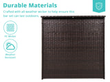 3pc BCP Outdoor Bar Set PE wicker