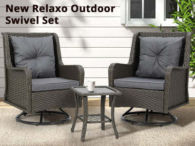 3pc New Relaxo Outdoor Swivel Set