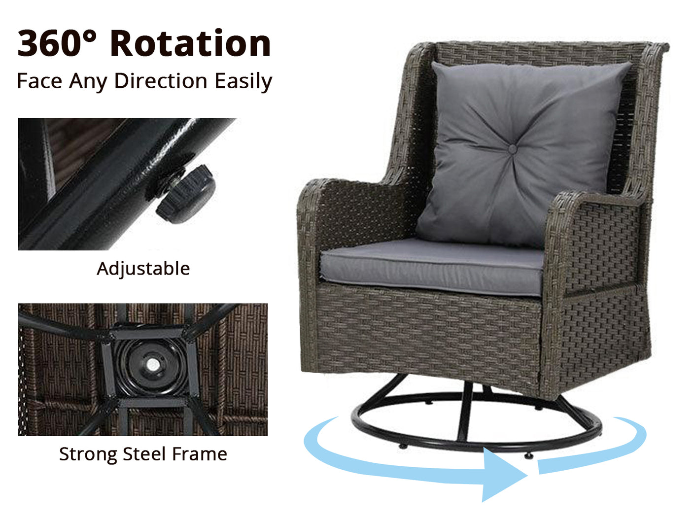 3pc New Relaxo Outdoor Swivel Set