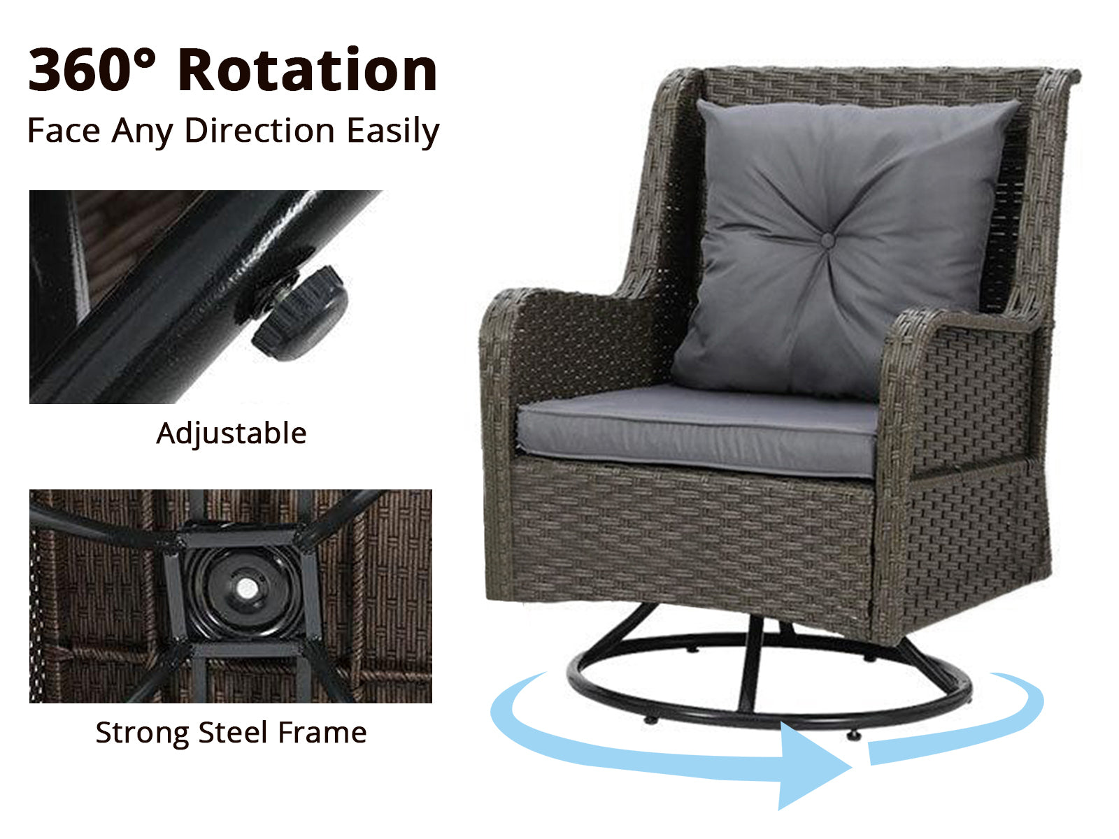 3pc New Relaxo Outdoor Swivel Set
