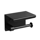 DS BS Stainless Steel Toilet Paper Roll Holder with Shelf-Black