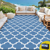 Gardeon Outdoor Rugs 274x366cm Large Carpet Reversible Area Mat Rug Blue