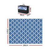 Gardeon Outdoor Rugs 274x366cm Large Carpet Reversible Area Mat Rug Blue