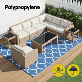 Gardeon Outdoor Rugs 274x366cm Large Carpet Reversible Area Mat Rug Blue