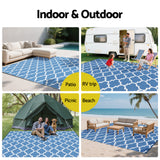 Gardeon Outdoor Rugs 274x366cm Large Carpet Reversible Area Mat Rug Blue