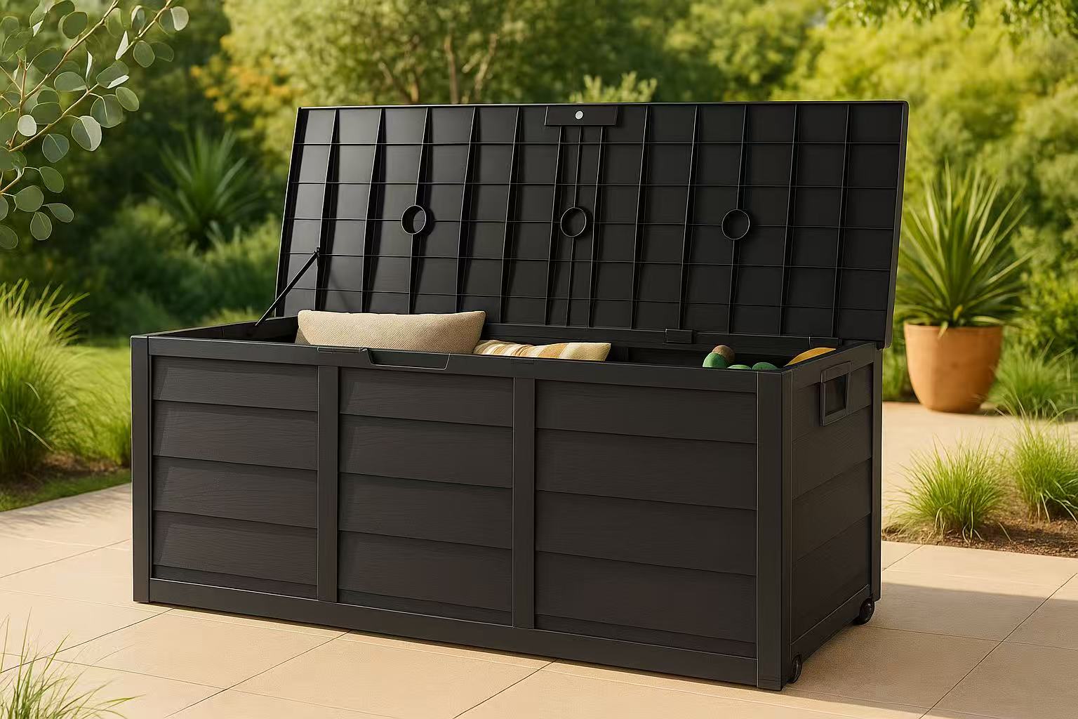 Outdoor Storage Box All Black 290L