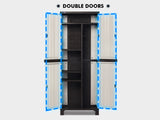 Full-Size Outdoor Storage Cabinet with Multi-Shelf - Cream