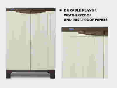 Half-Height Outdoor Storage Cabinet - Cream