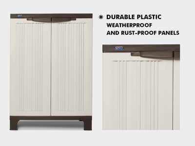 Half-Height Outdoor Storage Cabinet - Cream