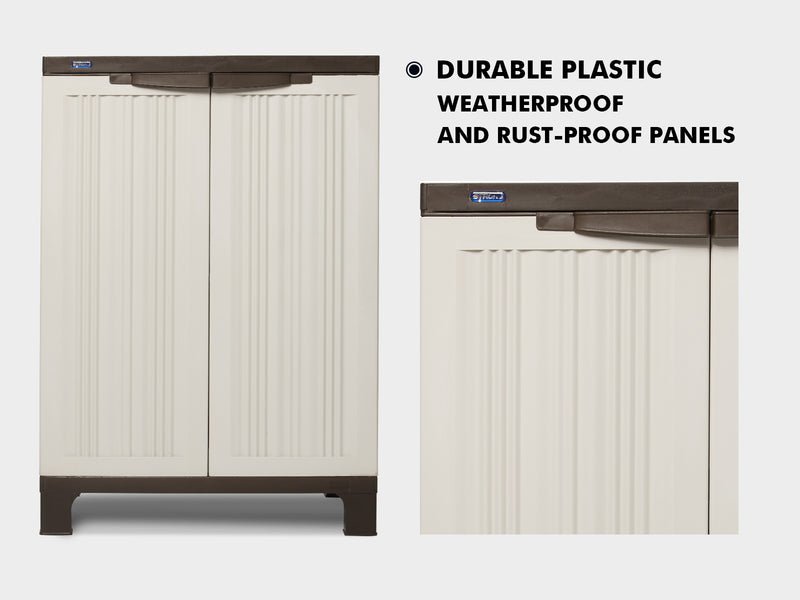 Half-Height Outdoor Storage Cabinet - Cream