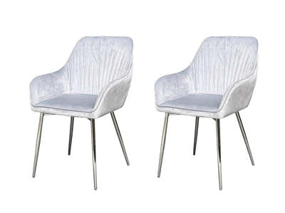 Ogden Velvet Dining Chair Silver -Set of 2