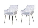 Ogden Dining Chair Velvet Silver x2