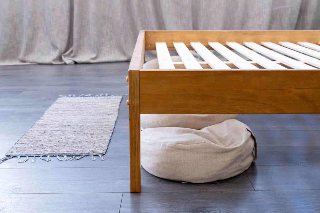 Sovo Bed Frame Oak & Euro Top Memory Foam Mattress GEL30 - Double