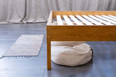 Sovo Bed Frame Oak & Xclusive Pocket Spring Mattress X20 - King Single (Combo)