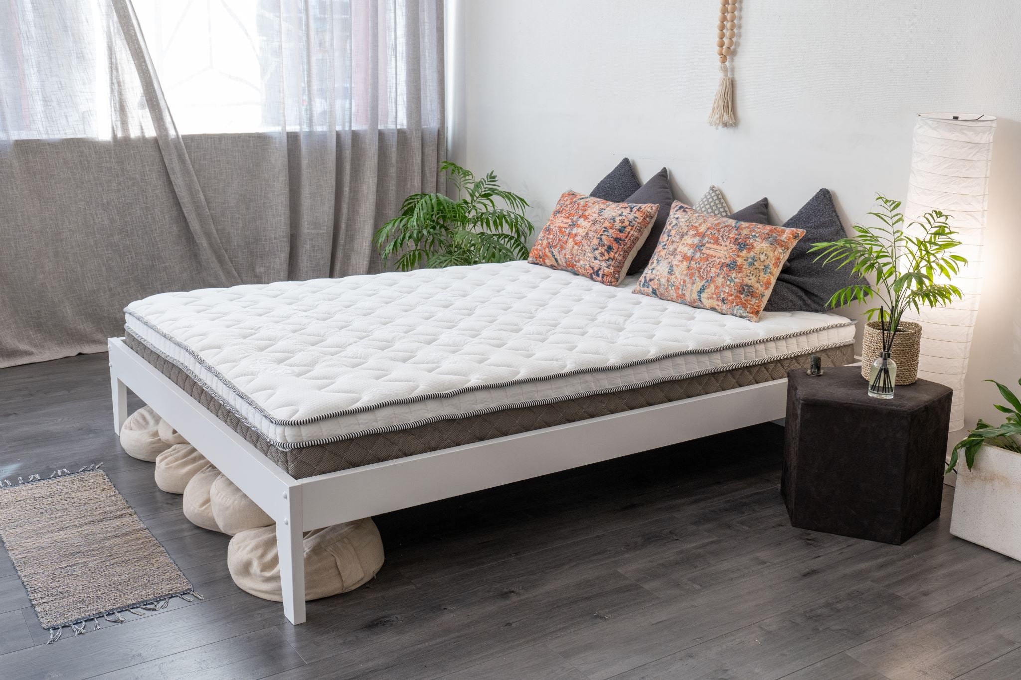 Sovo Bed Frame White & Xclusive X20 Mattress - King