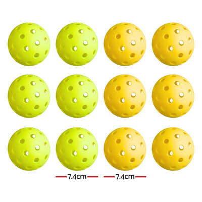 DS NA Everfit 12PC Pickleballs Set 40-Hole Design Indoor Outdoor Durable
