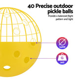 DS NA Everfit 12PC Pickleballs Set 40-Hole Design Indoor Outdoor Durable