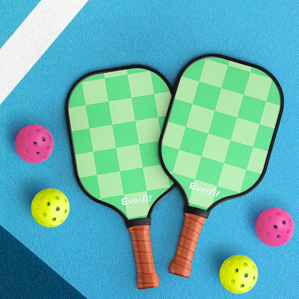 DS NA Everfit Pickleball Paddle Set Fiberglass - Balls Bag Tournament Kit 2PCS