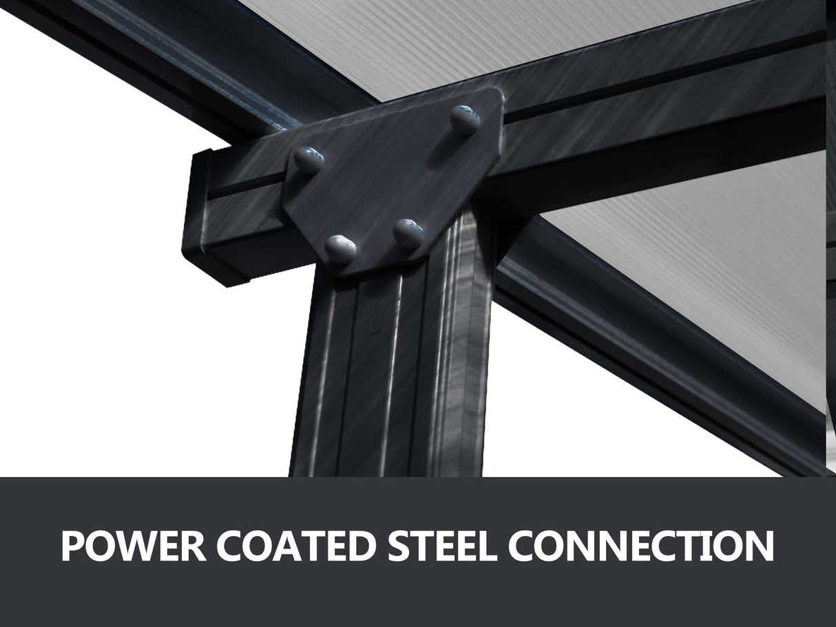 Aluminium Patio Canopy Grey - 10ft x 14ft