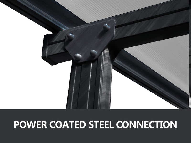 Aluminium Patio Canopy Grey - 10ft x 18ft