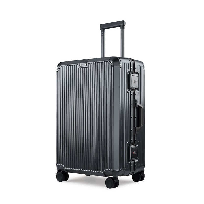 2-Piece PC & Alu Luggage Set - Dark Grey