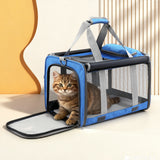 DS NA i.Pet Carrier Bag Foldable Dog Cat Durable Crate  Portable Car Kennel Blue