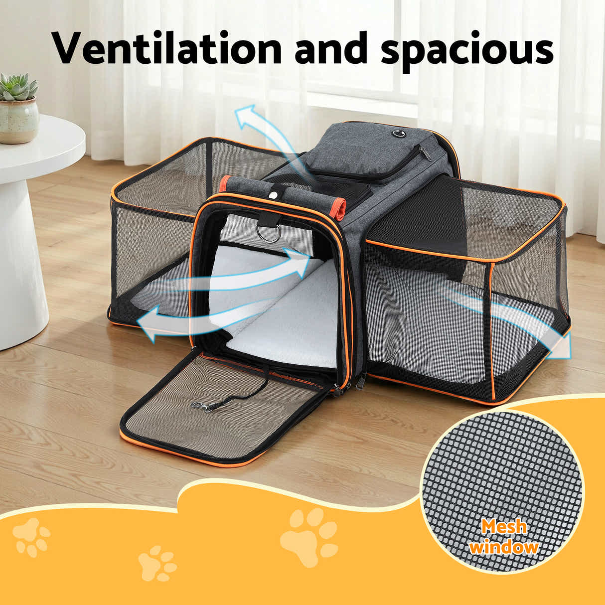 DS NA i.Pet Pet Carrier Bag Foldable Expandable Dog Cat Portable Car Kennel