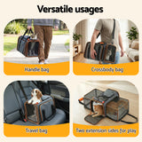 DS NA i.Pet Pet Carrier Bag Foldable Expandable Dog Cat Portable Car Kennel