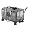 DS NA i.Pet Pet Carrier Swivel Wheels Foldable Cat Dog Trolley Stroller  Grey