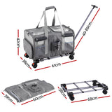 DS NA i.Pet Pet Carrier Swivel Wheels Foldable Cat Dog Trolley Stroller  Grey