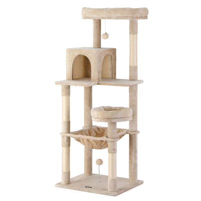 DS NA i.Pet Cat Tree 143CM Tower – Scratching Post Condo House (Beige)