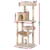 DS NA i.Pet Cat Tree 143CM Tower – Scratching Post Condo House (Beige)