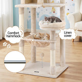 DS NA i.Pet Cat Tree 143CM Tower – Scratching Post Condo House (Beige)