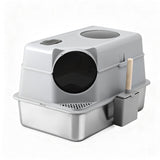DS NA i.Pet Cat Litter Box Large Stainless Steel High Sided Pet Toilet Odour