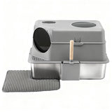 DS NA i.Pet Cat Litter Box Large Stainless Steel High Sided Pet Toilet Odour