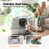 DS NA i.Pet Cat Litter Box Large Stainless Steel High Sided Pet Toilet Odour