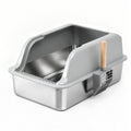DS NA i.Pet Cat Litter Box Stainless Steel Large Semi-Enclosed Pet Kitty Toilet