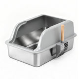 DS NA i.Pet Cat Litter Box Stainless Steel Large Semi-Enclosed Pet Kitty Toilet