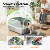 DS NA i.Pet Cat Litter Box Stainless Steel Large Semi-Enclosed Pet Kitty Toilet