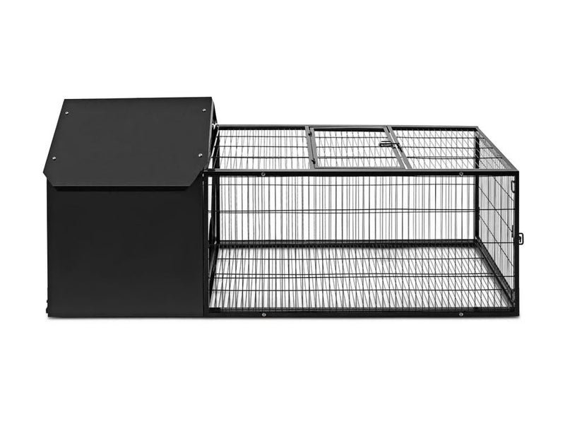 Metal Pet Hutch Black - 160cm