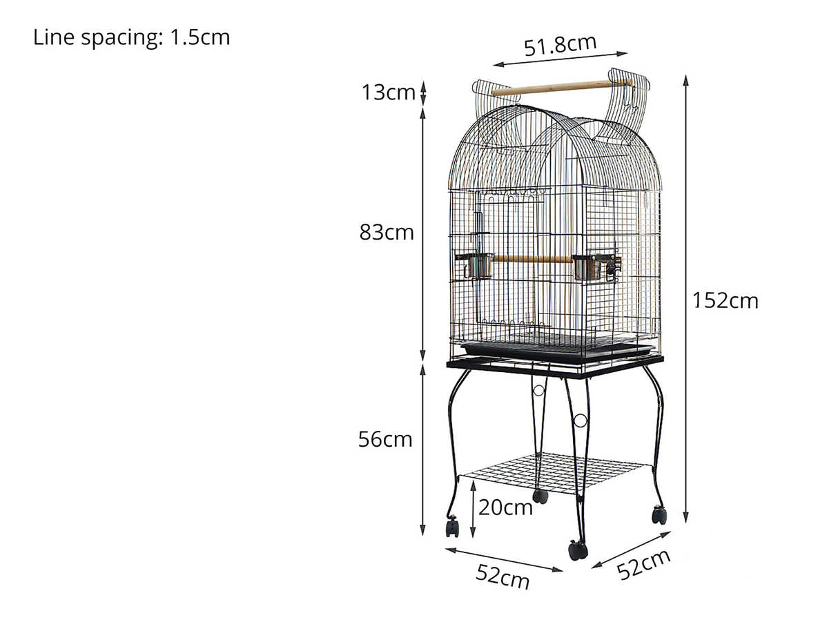 Iron Bird Cage with Dome Shape - 139 cm