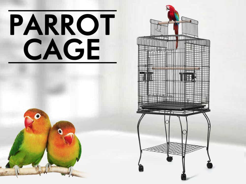 Iron Bird Cage with Pan Roof - 128cm